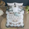 5 Piece Cotton Floral Comforter Set with Throw Pillows