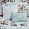 5 Piece Cotton Floral Comforter Set with Throw Pillows